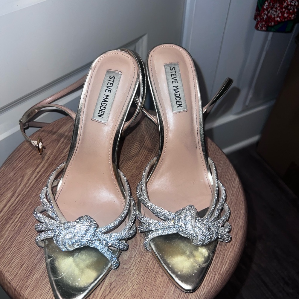Steve Madden Metallic Silver and Gold Heels
